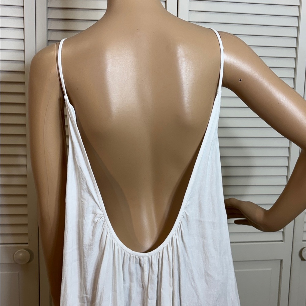 Another Tomorrow Gathered Summer Linen Maxi Dress Low Back Large - Picture 8 of 14